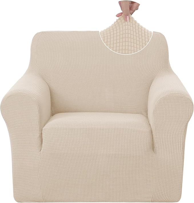 U-NICE HOME Recliner Chair Covers Stretch Couch Cover Sofa Cover Sofa Slipcover Furniture Protector for Chair Cover Pet Friendly(Armchair, Beige)