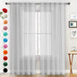 SpaceDresser Basic Rod Pocket Sheer Voile Window Curtain Panels Silver Grey 1 Pair 2 Panels 52 Width 84 Inch Long for Kitchen Bedroom Children Living Room Yard（Silver Grey, 52W x 84L）