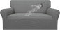 Easy-Going 100% Waterproof Loveseat Couch Cover, Dual Waterproof Sofa Cover, Stretch Jacquard Sofa Slipcover, Leakproof Furniture Protector for Kids, Pets, Dog and Cat (Loveseat, Grey)
