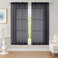 OWENIE Sheer Black Curtains, Sheer Curtains 63 inch Length 2 Panels Set, Rod Pocket Voile Fimly Sheer Drapes for Living Room Bedroom, 2pcs, Black, Each 59" W x 63" L