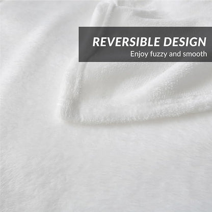Bedsure GentleSoft White Fleece Throw Blanket - Mothers Birthday Gifts for Women 300GSM Blankets for Couch, Sofa, Bed, Soft Lightweight Plush Cozy Throws for Toddlers, 50x60 inches