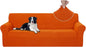 U-NICE HOME 4 Seater Stretch Couch Cover Sofa Cover Washable Sofa Slipcover Furniture Protector for 3 Cushion Couch Sofa Pet Friendly, Orange
