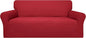 Easy-Going 100% Waterproof Couch Cover, Dual Waterproof Sofa Cover, Stretch Jacquard Sofa Slipcover, Leakproof Furniture Protector for Kids, Pets, Dog and Cat (Oversized Sofa, Christmas Red)