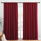 NICETOWN Christmas Living Room Curtains for Window - Energy Efficient & Noise Reducing Thermal Insulated Rod Pocket Blackout Drapes/Draperies for Living Room (Burgundy Red, 2 Panels, W70 x L95)