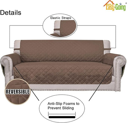 Easy-Going Oversized Chair Sofa Slipcover Reversible Sofa Cover Water Resistant Couch Cover Furniture Protector Cover with Elastic Straps for Pets Dog (Oversized Chair, Brown/Brown)