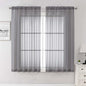 Lecloud Charcoal Grey Sheer Curtains 63 Inch Length 2 Panels, Rod Pocket Light Filtering Bedroom Curtains for Living Room, Window Treatments Voile Drapes for Bathroom, Each Panel 59" W x 63" L