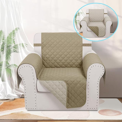 Recliner Chair Covers Reversible Sofa Cover Couch Cover for Pets Lazy Boy Furniture Protector(23''Chair,Camel/Beige)
