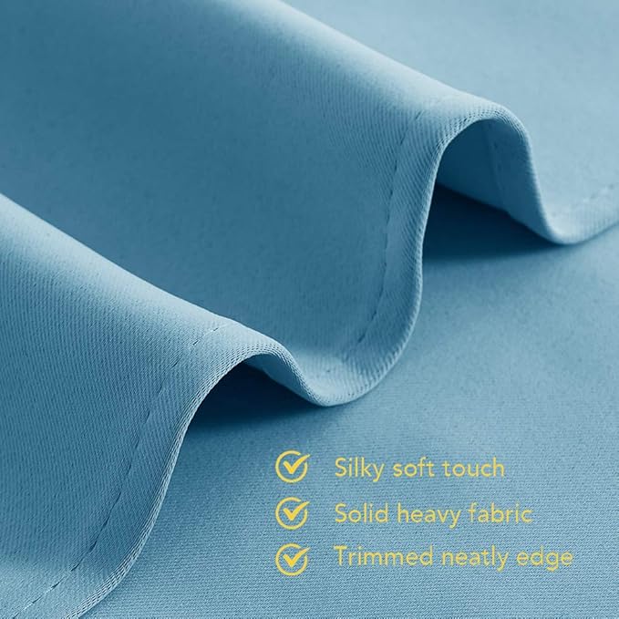 NICETOWN Bedroom Curtains Blackout Drapery Panels, 2 Panels, 70 x 108 inches, Teal Blue, Three Pass Microfiber Thermal Insulated Solid Ring Top Blackout Window Curtains/Drapes