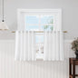 White Linen Kitchen Curtains 30 Inches Long 2 Panels Back Tab Rod Pocket Farmhouse Light Filtering Semi Sheer Short Curtains Solid Privacy Cafe Tier Curtain for Bathroom Basement Camper 30x30