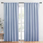 NICETOWN Living Room Curtains, Blackout Draperies, Vintage Blue, 1 Pair, 70 x 84-inch, Home Decorations Thermal Insulated Solid Rod Pocket Blackout Drapes for Cafe