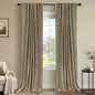 100% Blackout Shield Linen Blackout Curtains for Bedroom 90 Inches Long, Back Tab/Rod Pocket Living Room Drapes, Thermal Insulated Blackout Curtains 2 Panels Set, 50" W x 90" L, Plaza Taupe