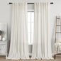 Linen Light Filtering Curtains 96 Inches Long 2 Panels Long Cream Semi Sheer Linen Blended Window Curtains Back Tab Rod Pocket Natural Cream Rustic Farmhouse Drapes for Living Room Bedroom 60x96