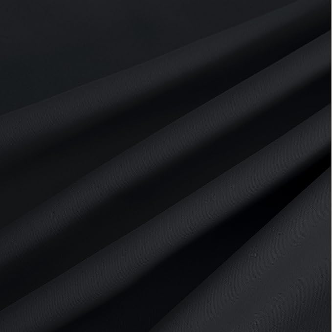NICETOWN Room Darkening Draperies Curtains Panels, 2 Panels Black W52 x L90