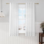White Semi Sheer Linen Curtains 63 Inch Length Living Room Back Tab Rod Pocket Narrow Mini Skinny Door Decor Cotton Textured Gauze Sheer White Curtains for Kitchen Basement Bathroom