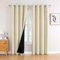 ChrisDowa 100% Blackout Curtains 72 inch Long for Bedroom with Black Liner, 2 Thick Layers Total Blackout Thermal Insulated Grommet Window Curtains 2 Panels Set (Light Beige, 52 x 72 Inch)