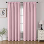 CUCRAF Light Pink Blackout Curtains 96 inch Length 2 Panels Set, Rod Pocket Room Darkening Drapes for Bedroom Living Room, Insulated Thermal Light Blocking Window Curtain (W52 x L96 Inch)