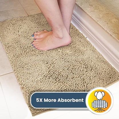 Muddy Mat® | Super Absorbent Door Mat Indoor, Microfiber Quick Dry Chenille Entryway Rug, Non-Slip Front Door Mat, Indoor Mats for Entryway, Machine Washable Pet Rug, Beige 28"x18"