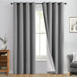 Yakamok 100% Blackout Curtain Panels 84 inches Cold and Light Blocking Drapes for Nursery, 2 Thick Layers Thermal Insulated Draperies (2 Pieces, 50 Wide Each Panel, Dove Grey/White Backing)