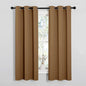 NICETOWN Sleek Blackout Curtains 63 inches Length for Small Windows, Noise Reducing and Block Draft Panels for Door Doorway Laundry Office Luxury Decor Theme (2 Panels, Gold Brown, W34 x L63 -Inch)