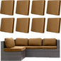 8Pcs Outdoor Cushion Covers, Patio Cushion Covers,Stretch Elastic Slipcovers, Replacement Washable & Reusable Furniture Protector for Patio Couch (Camel Color,Cover Only)