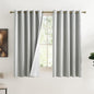 NICETOWN Grey Full Shade Curtain Panels, 62 x 63 inch, Pair of Energy Smart & Noise Blocking Out Blackout Drapes for Dining Room Window, Thermal Insulated Guest Room Lined Window Dressing