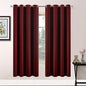 Yakamok Room Darkening Curtains 63 Inches Long Blackout Curtains Thermal Insulated Drapes with Grommets Top Window Treament Curtain for Bedroom Living Room 52 x 63 inch, Burgundy Red, 2 Panels Set
