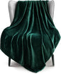 Exclusivo Mezcla Fleece Forest Green Throw Blanket for Couch, Sofa, Super Soft and Warm Blankets, All Season, Cozy, Plush, Lightweight, 50x60 Inches