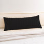 Corduroy Decorative Throw Pillow Covers 14x36 InchSoft Striped Pillow Covers Modern Farmhouse Home Decor for Sofa Living Room Couch Bed（Black）