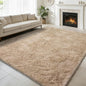 Ultra Soft Fluffy Area Rugs for Bedroom Living Room 10x14, Nursery Rug, Non-Slip Carpet for Kids Dorms Decor, Shaggy Bedside Rug, Beige