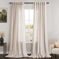 Linen Beige Curtains Back Tab Sheer Curtains 90 Inches Long for Living Room 2 Panels Rod Pocket Neutral Semi Sheer Light Filtering Pleated Curtain Drapes Linen Farmhouse Dining Room Curtain 42x90