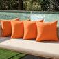 MIULEE Pack of 4 Decorative Bright Orange Throw Pillow Covers Linen Waterproof Pillow Covers Outdoor Farmhouse Cushion Cases for Halloween Patio Garden Tent Balcony Couch Sofa 16x16 inch