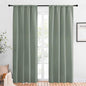 NICETOWN Window Curtains Blackout Drapes - Thermal Insulated Solid Rod Pocket Blackout Curtains/Draperies for Living Room (Greyish Green, One Pair, 42 by 84-Inch)