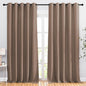 NICETOWN Kitchen Blackout Curtains and Drapes - Triple Weave Energy Saving Thermal Insulated Solid Grommet Blackout Panels for Patio (1 Pair, 66 inches by 90 Inch, Cappuccino)