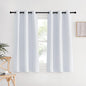 NICETOWN Bedroom Curtains 2 Panels Set, 34 in x 60 in (W x L), Greyish White, Easy Care Solid Thermal Insulated Silver Grommet Light Blocking Room Darkening Drapes for Bedroom/Kids Room
