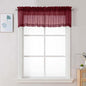 Chyhomenyc Burgundy Sheer Valances for Windows - Light Filtering Small Kitchen Curtains, Rod Pocket Short Top Window Treatment Decor for Living Room Bathroom Basement, 42Wx16L inches, 2 Panels