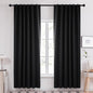 Deconovo Blackout Curtains, Thermal Insulated, W52 x L95 2 Panels, Back Tab, Machine Washable, Room-Darkening Drapes for Bedroom/Living Room Black