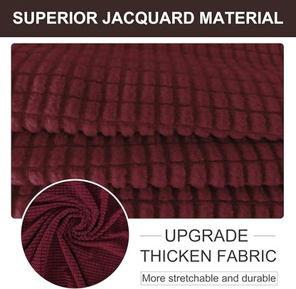 U-NICE HOME Oversized Stretch Loveseat Couch Cover Sofa Covers Washable Sofa Slipcover Furniture Protector for 2 Cushion Couch Sofa Pet Friendly, Burgundy