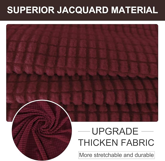 U-NICE HOME Loveseat Cover Stretch Couch Cover Sofa Cover Sofa Slipcover Furniture Protector for 2 Cushion Couch Sofa Pet Friendly(Loveseat, Burgundy)
