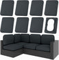 hyha 8Pcs Patio Cushion Covers, Stretch Outdoor Couch Cushion Covers, Washable Outdoor Chair/Sofa Slipcovers for Patio Furniture Cushions Protector with Elastic Bottom(Dark Gray,Cover Only)