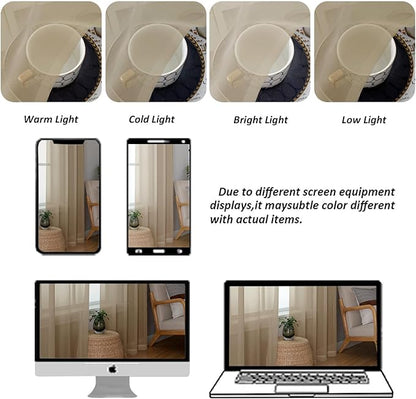 Chyhomenyc Taupe Sheer Curtains 120 Inches Long - Light Filtering Voile Extra Long Panel Drapes for Floor to Ceiling Window, Elegant Soft Living Room Curtains, Each 42Wx120L Inch, 10FT, 2 Panels