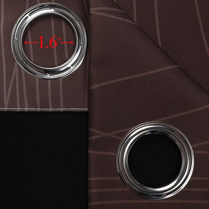 Estelar Textiler Brown and Greyish White Ombre Short Blackout Cafe Curtains 36 Inch Length, Thermal Insulated Grommet Small Half Window Drapes for Kitchen/Basement/RV Camper, 52Wx36L, 2 Panels