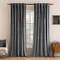 MIULEE Grey Velvet Curtains 90 inches 2 Panels - Luxury Blackout Curtains for Bedroom Living Room Thermal Insulated Super Soft Window Drapes Rod Pocket & Back Tab, W 52 x L 90 inch