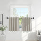 PONY DANCE Blackout Short Cafe Curtains, Privacy Light Block Small Window Curtains for Bedroom Kitchen Basement Dining Classroom, W 29 x L 30 inches, Cream, 2 Panels