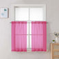 Chyhomenyc Sheer Curtains 36 inch Length 2 Panels Set, Light Filtering Voile Rod Pocket Short Window Curtians for Bathroom Living Room Farmhouse Small Windows, Each 42Wx36L in, 2PCS, Hot Pink