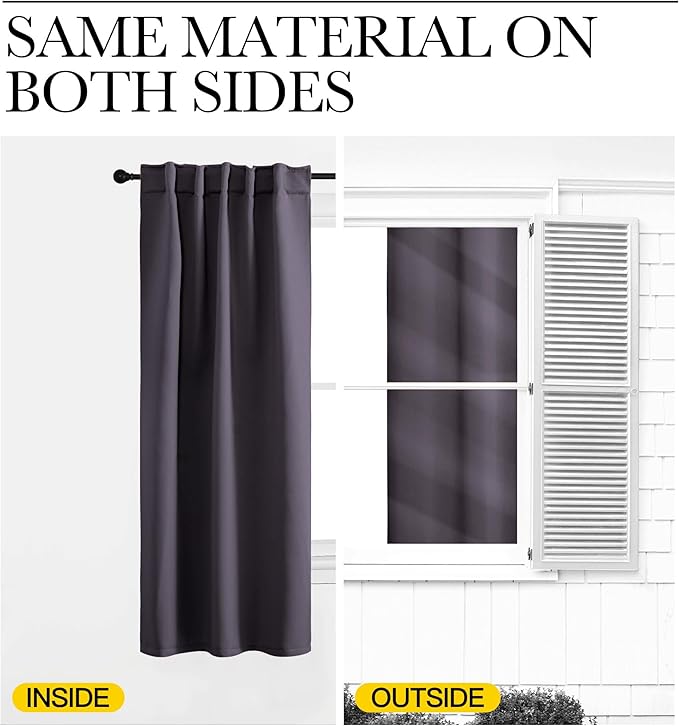 NICETOWN Greyish Purple Blackout Curtains 84 inches Length for Living Room, 2 Panels, 42" Wide, Thermal Insulated Long Drapes for Large Window