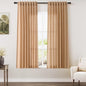 Nanspring Camel Linen Curtains 63 Inches Length 2 Panels Set for Living Room Back Tab Pocket Light Filtering Semi Sheer Drapes Modern Farmhouse Cotton Linen Textured Window Curtain 52X63 Inches