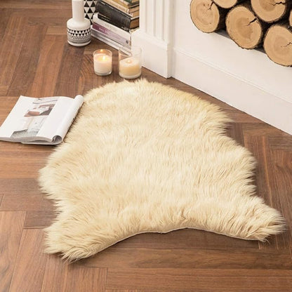 MIULEE Fluffy Rug Soft Shaggy Faux Fur Area Rug Luxury Plush Sheepskin Carpet for Bedroom Living Room Sofa Chair 2 x 3 Feet, Light Yellow