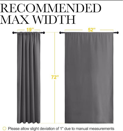 NICETOWN Blackout Curtain Panels for Window - Thermal Insulated Rod Pocket Blackout Drapes/Draperies for Dining Room (2 Panels, W52 x L72 inches, Grey)