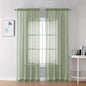 Chyhomenyc Sheer Sage Green Curtains 90 inches Long 2 Panels, Light Filtering Soft Airy Solid Elegant Voile Window Treatment Drapes for Bedroom Living Room Wedding Party Decor, 42 Wx90 L Inches