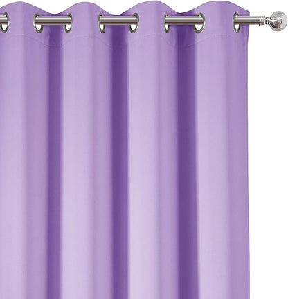 LEMOMO Lavender Thermal Blackout Curtains/52 x 72 Inch/Set of 2 Panels Room Darkening Curtains for Bedroom